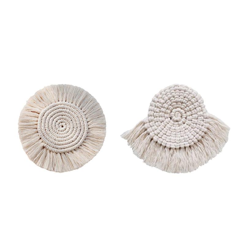 

Anti-slip Thermal Insulation Bowl Mat Place Mat Cup Northern Europe Pure Handmade Cotton Braid Macrame Cup Pad