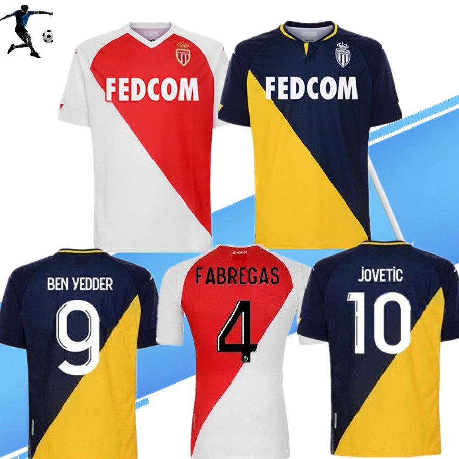 

2020 2021 Top AS Monaco BEN YEDDER Soccer Jerseys JOVETIC GOLOVIN Football Shirt 20 21 maillot Flocage JORGE Men Kids Kit uniform, Black;yellow