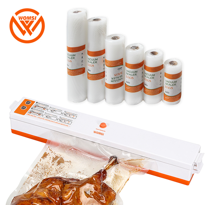 

WOMSI Vacuum Sealer Packaging Machine Film Sealer Vacuum Packer Including 15Pcs Bags Packer