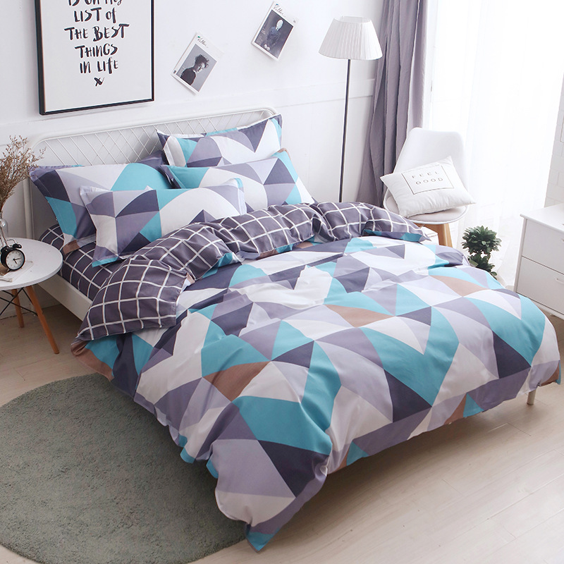

Geometric Printed 4pcs Girl Boy Kid Bed Cover Set Duvet Cover Adult Child Bed Sheets Pillowcases Comforter Bedding Set 61036, 2tj-61033-002