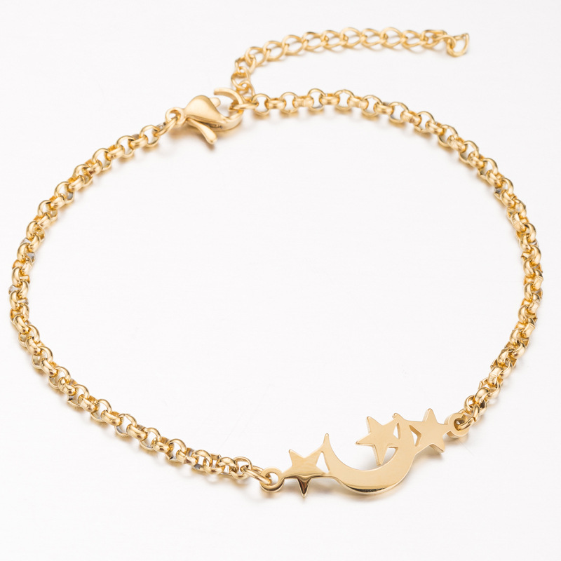 

bracelet stainless steel adjustable bracelets gifts for women accessories women's rose gold moon/star bracelets for women chain