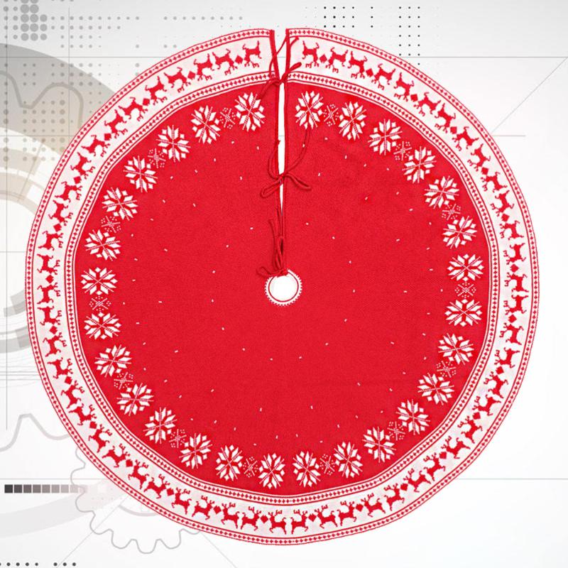 

1pc Christmas Tree Bottom Skirt 48 Inch Snowflake Elk PatternTree Bottom Apron Carpet Christmas New Year Scene Decoration