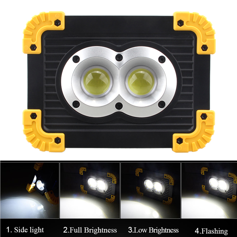 

4 mode emergency Rechargeable 20W COB Work Light Super Bright Floodlight Outdoor Camping Battery not included
