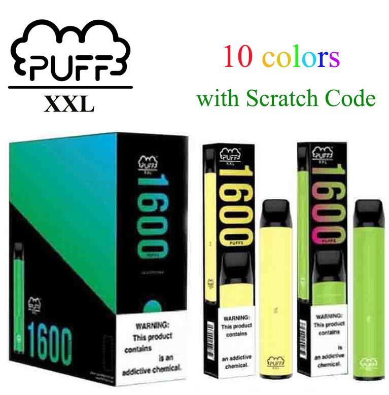 

Puff XXL Disposable Vape Pen 1600 Puff Pre Filled Pods Vape Cartridge Puff Bars e cigarette