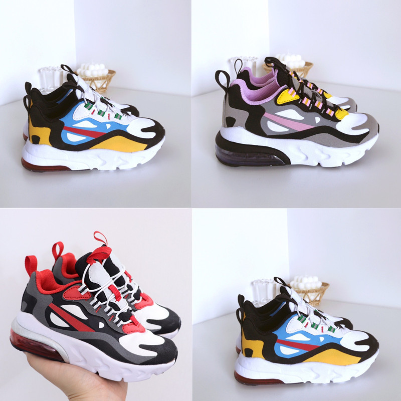 

Infant 27C React Kids Running Shoes University Red Black White Grey Big Small Children Athletic Sneakers Boys Girls Baby Sports Trainers