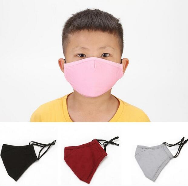

For Kids Washable face mask with valve Cotton Cloth PM2.5 Anti-Haze Face Mask Anti-dust Mask Non-Woven Fabric Children 50pcs