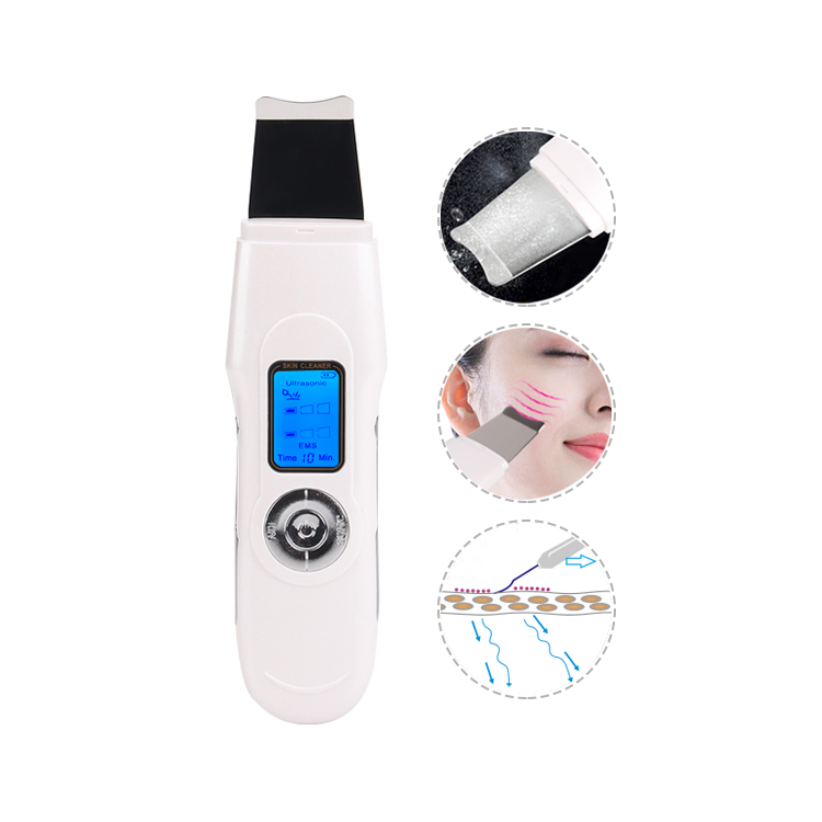 Ultrasonic Deep Skin Scrubber Machine For Dead Skin Peeling Cleansing USB Rechargeable Ion Face Spatula Cleaner-image-588640221