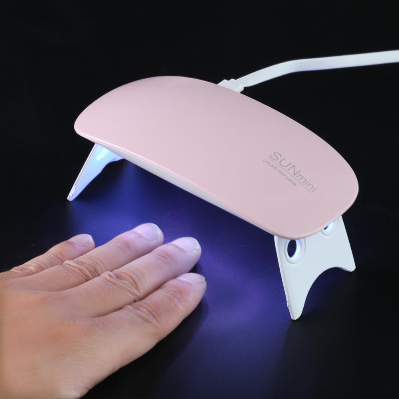 

Sun Mini 6W LED UV Lamp Nail Dryer White Curing Light USB For Nail Cure All Gel Women Portable Nursing Tools, Pink