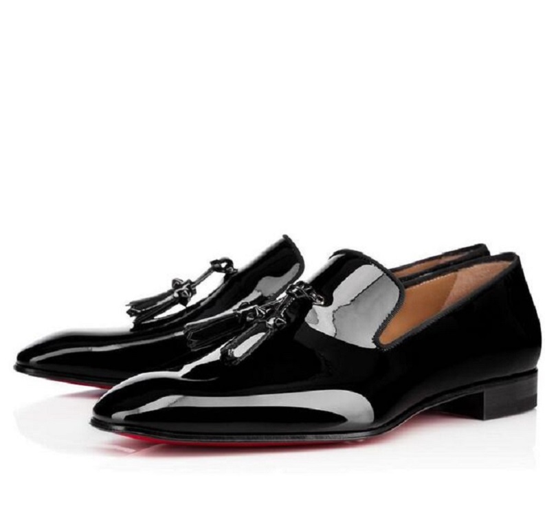 

New Party Dress Wedding Slip On Loafers Shoes For Man Dandelion Tassel Sneaker Shoes Red Bottom Oxford Shoes Luxury tassel Men's Leisure