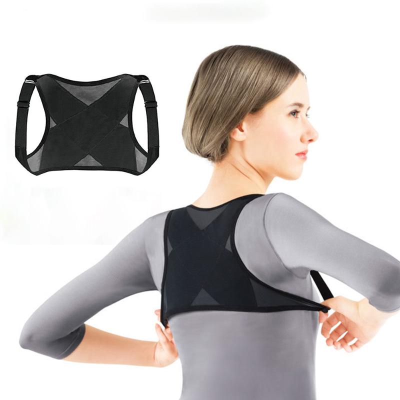 

Invisible Adjustable Posture Corrector Back Brace Net Breathable Spine Shoulder Support Belt Humpback Women Correction Belt, As pic