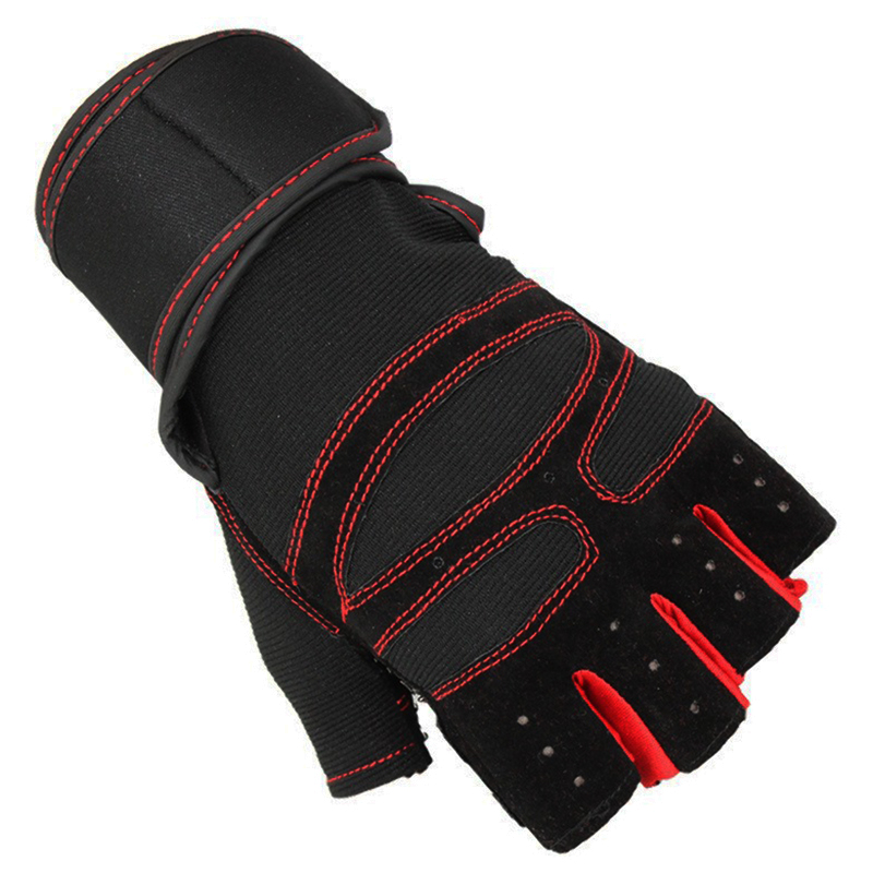

Weight lifting Gym Glove Training Fitness Wrist Wrap Workout Exercise Sports Light red