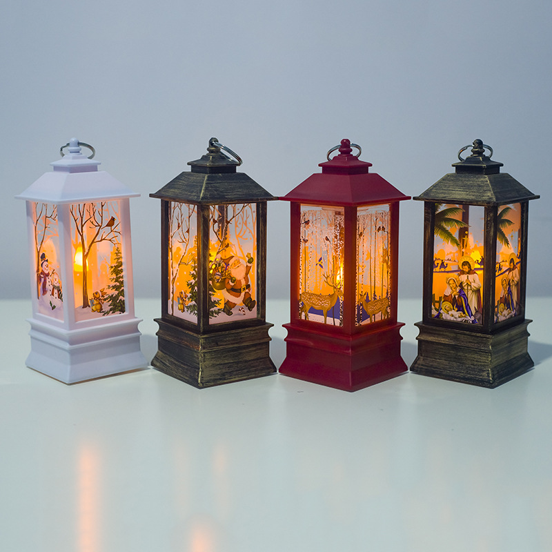 

Christmas Decorations for Home Lantern Led Candle Light Candles Santa Deer Snowman Lamp Decoration New Year Ornament