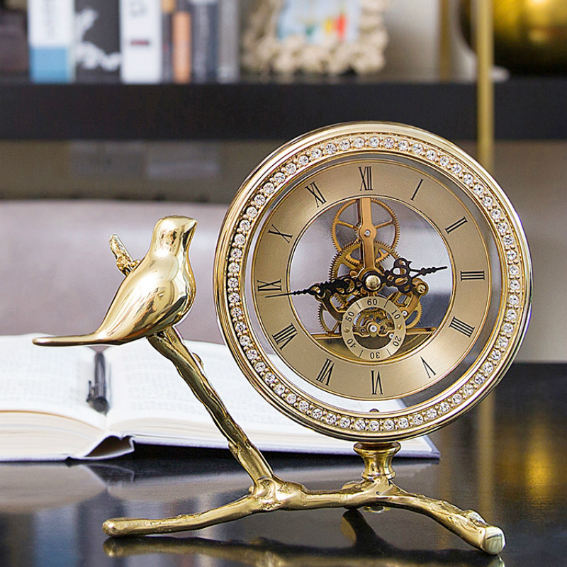 

European American light luxury vintage clock office decorations living room home desk clock table decoration WJ022261