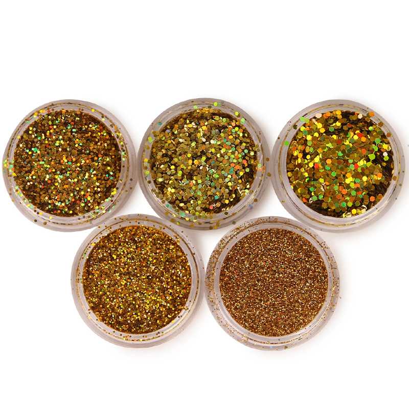 

Gradient Shiny Nail Glitter Powder Gold Laser Sparkly Nail Art Chrome Pigment Spangles Polish Manicure Nails Art Decorations