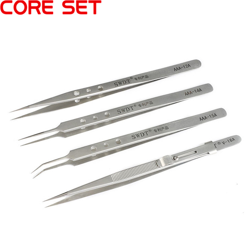 

Electronics Industrial Tools Tweezers Straight Tip Precision Stainless Forceps Phone Repair Hand Tools Sets