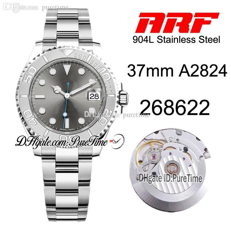 

ARF Y-M 37mm 268622 ETA A2824 Automatic Unisex Mens Womens Watch 904L Steel Dark Rhodium Dial Bracelet Best Edition 2020 New Puretime 1A1, Tag (label)