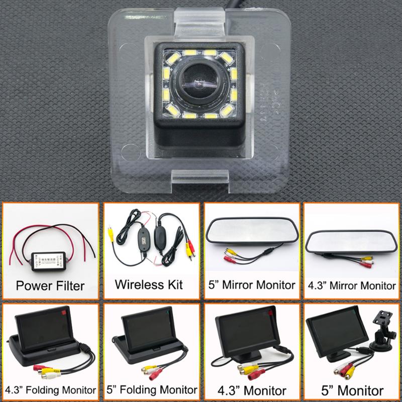 

12LED Car CCD Backup Rear View Camera Parking Mirror LCD Monitor Wireless For GLK Class X204 GLK250 GLK320 GLK350