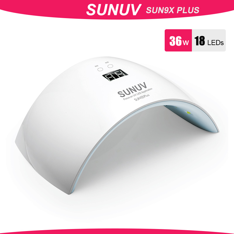 

SUNUV SUN9x Plus 36W Nail Lamp UV Lamp Nail Dryer for UV Gel LED Gel Machine Infrared Sensor Timer Set, 9xplus pink us plug
