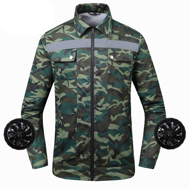 

ZYNNEVA Summer Fan Cooling Jacket Men Women Reflective Camouflage Fan Wear Outdoor Air Conditioning Labor Welding Coat GK3118