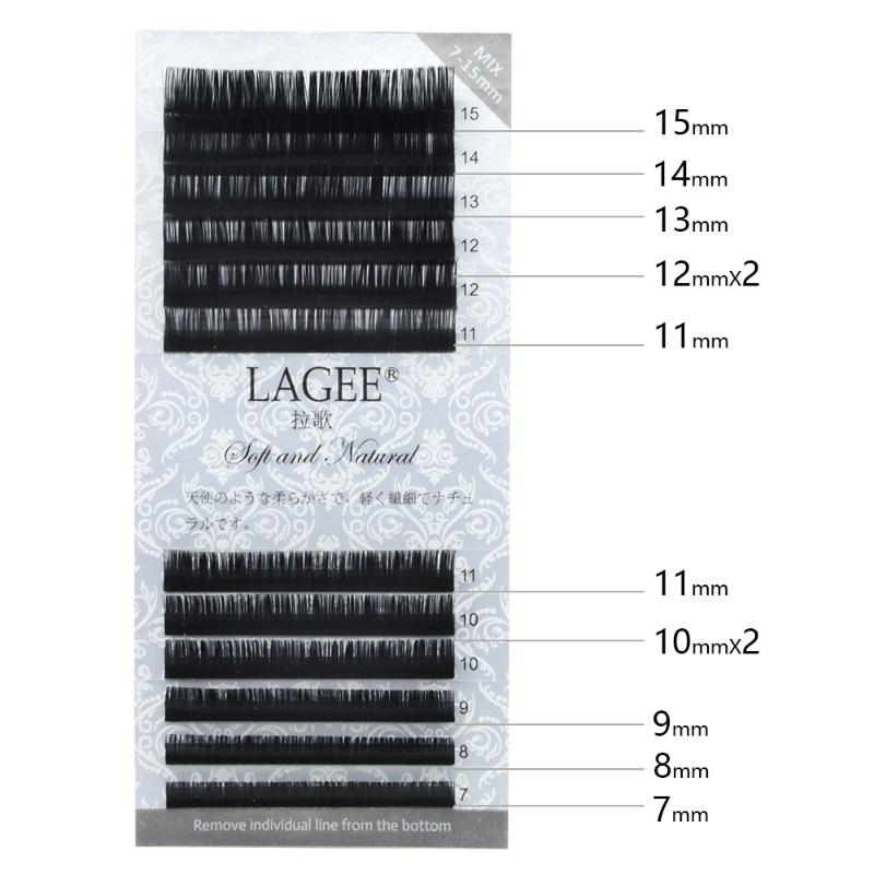 

NEW arrival LAGEE 7-15 mm mixed high-quality faux mink Individual eyelash extensions black fake false eyelashes soft natural