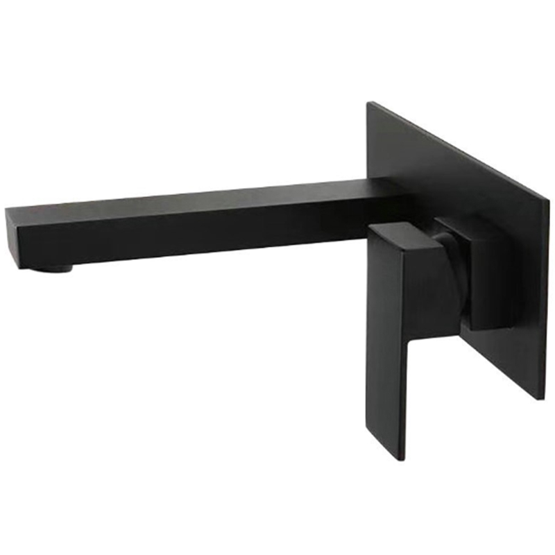 

Luxury Black Bathroom Faucet in Wall Basin Faucet Basin Sink Tap Wall Mounted Copper Mixer Tap Bathtub Washstand with Emb