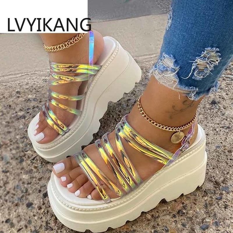 

Women Sandals 2020 Fashion Wedge Platform Gladiator Sandals for Women Summer Shoes High Heel Sandal Female Sandalias Mujer, Multi