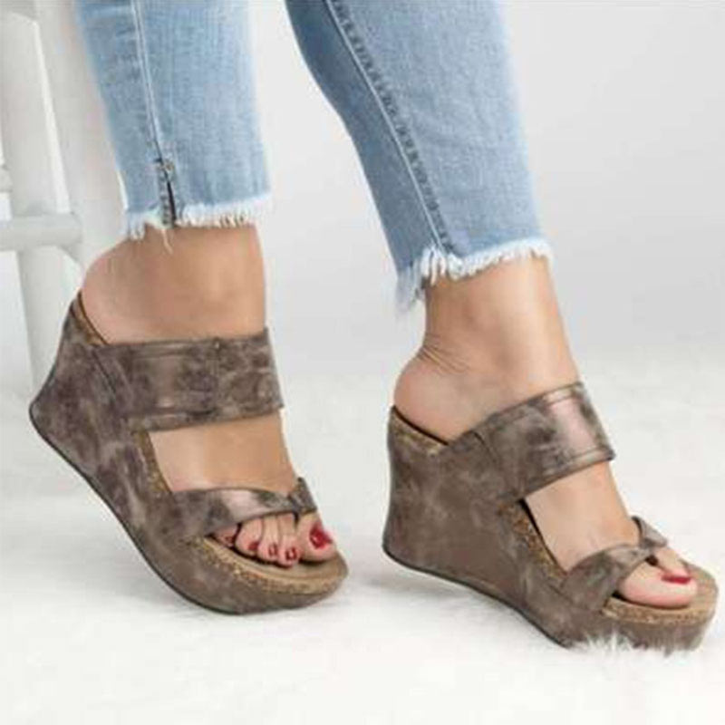 

Women Sandals 2020 New Wedges Shoes Women Summer Sandals Wedge Heels Flip Flops Chaussures Femme Plus Size High Heels, Black