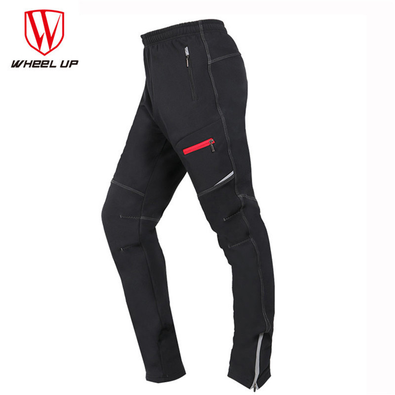 

Wheel Up 2020 Winter Warm Fleece Windproof Waterproof Cycling Pants Men Women Thermal Riding Sports Trousers MTB Bike Pants, Black