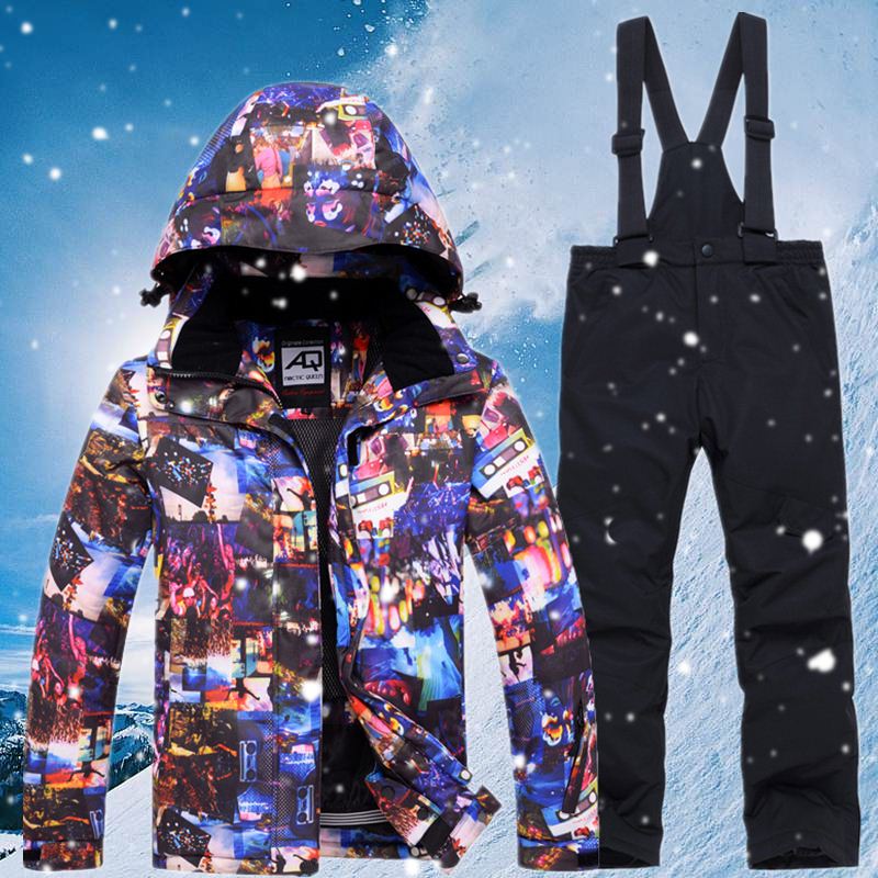 

Children Boys Ski Suit Waterproof Windproof Thick Warm Skiing Jacket Outdoor Kids Girls Snow Coat And Snowboarding Pants Set, Only jacket