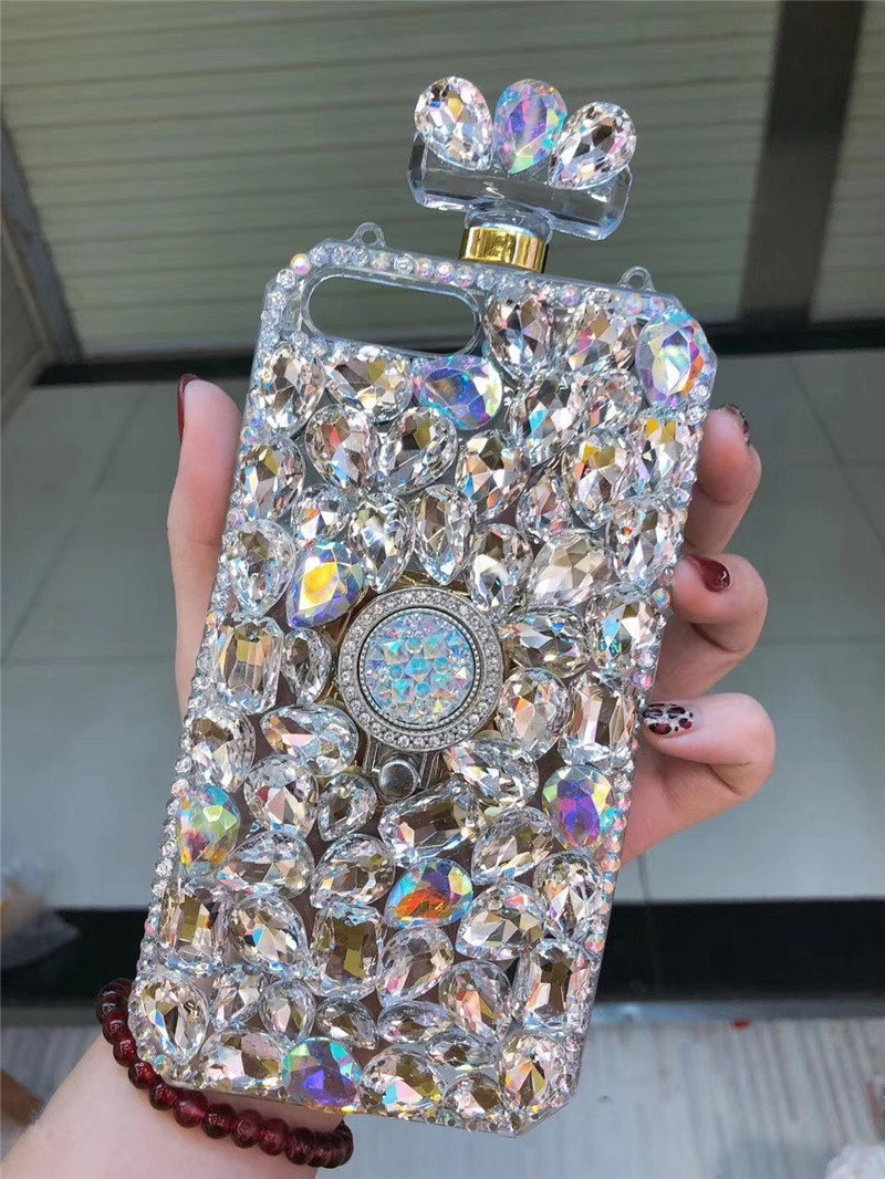 

wholesale Luxury Perfume bottle case for iphone 11pro X XS XR XS MAX Bling Crystal diamond Bracket for iphone 6 6s 7 8 plus, Mix color