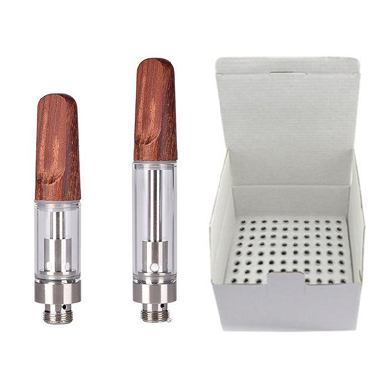 

Ceramic Vape Cartridges 0.5ml 1.0ml Ceramic Wood Drip Tip 510 Thread Thick Oil Glass Empty Cartridges TH205 Vape Carts