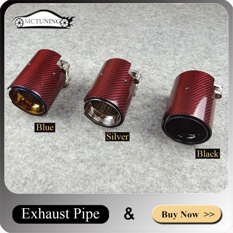 

1 piece Carbon Exhaust tips For M performance Muffler Pipe M2 F87 M3 F80 M4 F82 F83 M5 M6 Glossy black/ Blue Stainless steel