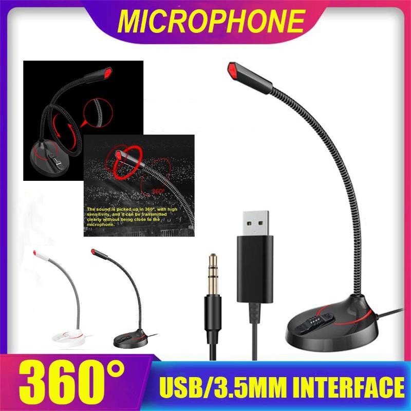 

Computer Microphone 360° Adjust Freely Speech Microphone Gaming Chatting USB 3.5mm Plug Desktop PC Laptop