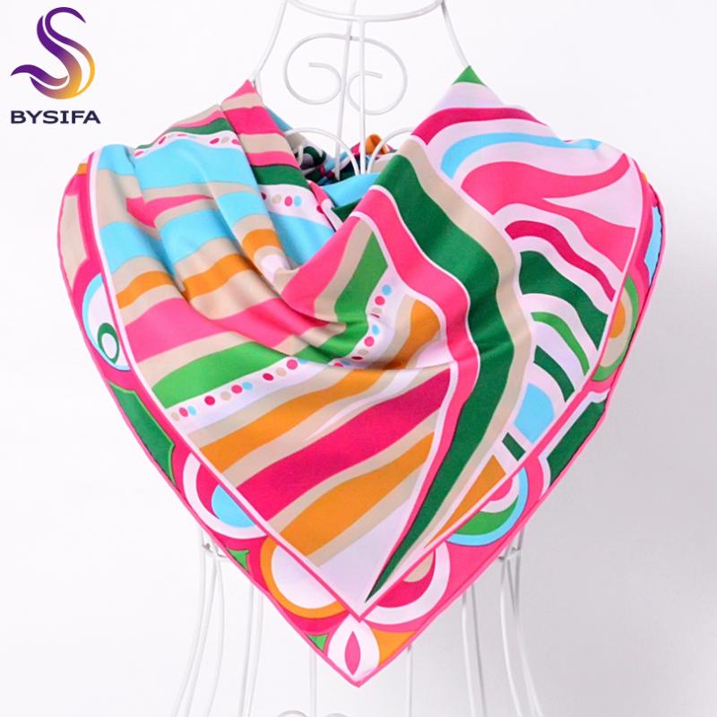 

BYSIFA]Autumn Winter Twill Large Square Pink Twill Scarves Headscarves 90*90cm Fashion Accessories Ladies Multi Head Scarf Cape