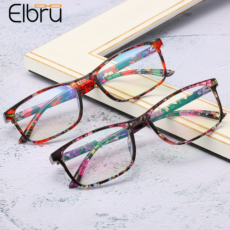 

Elbru Retro Square Ultralight Frame Glasses Oversized Transparent Eyeglasses Frames Myopia Glasses Male Female Eyewear Women Men