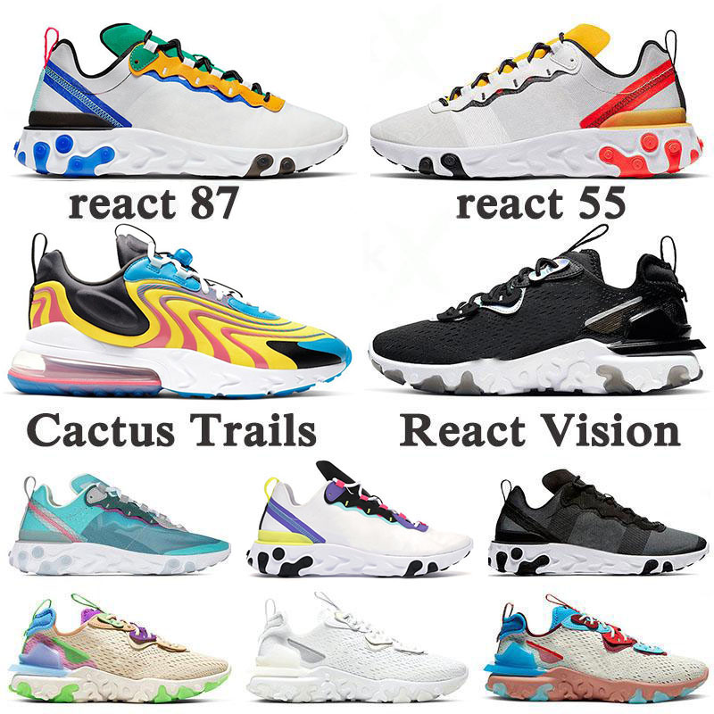 

High Quality React Vision Element 55 87 SE Anthracite Cactus Trails Bauhaus Running Shoes Triple Black Desert Oasis Mens Trainers Sneakers, Highlighted blue 36-45
