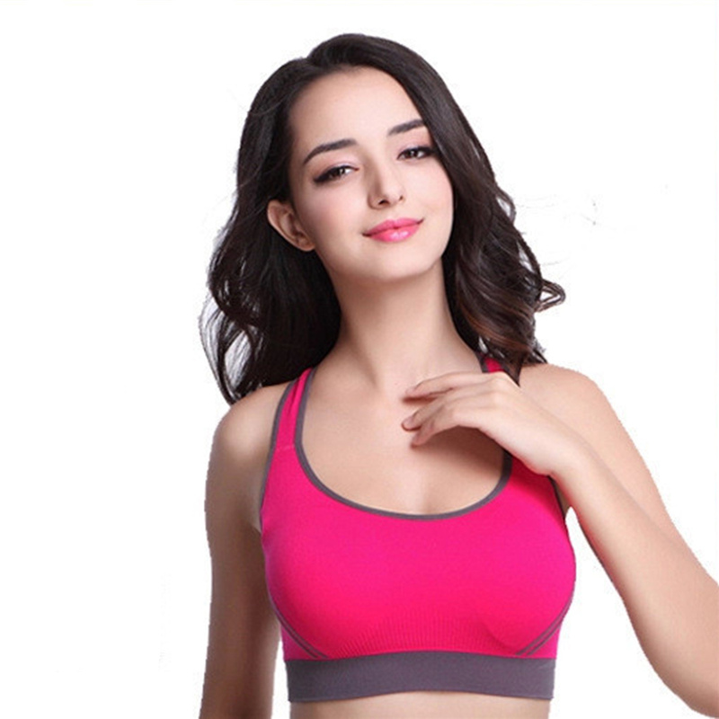 

Cotton Sports Bra Padded For Women Gym Women's Fitness Running Bra Push Up Top Athletic Vest Gym Stretch Seamless Sport, Black