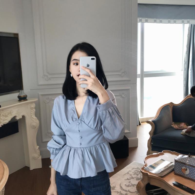 

Women 2020 Autumn Elegant Sexy V-Neck Belted Fashion Tops Female Court Style Tunic Blouses Ladies Retro Ruffles Slim Shirts X101, White