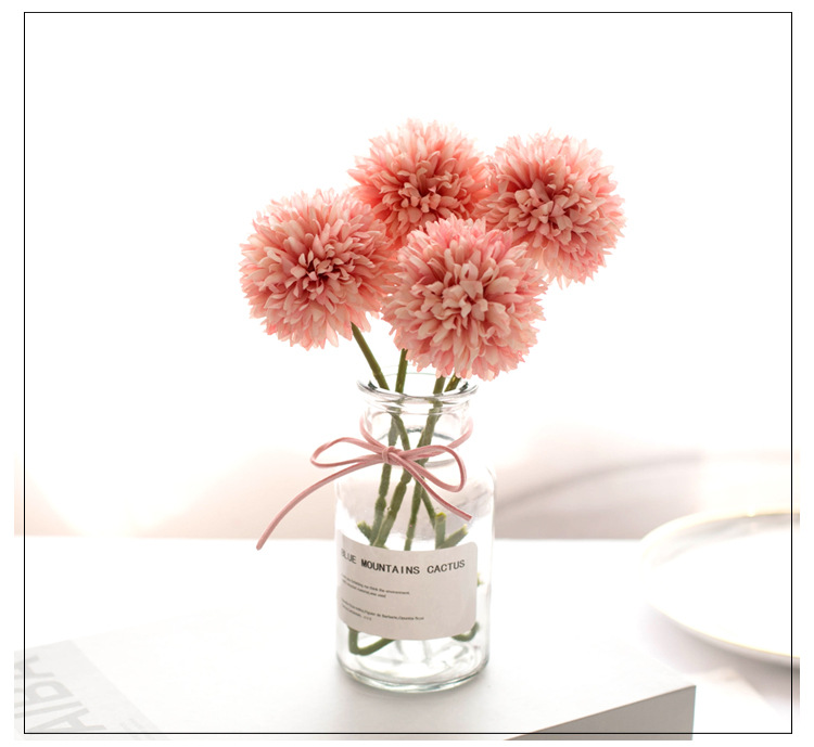 

Cheap Artificial Flowers Pink chrysanthemum flower ball silk for home Wedding decoration bridal flores, 1.light pink