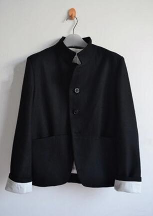 

5XL 2020 New Men female clothing fashion Chinese style vintage lapel Stand collar Woolen suit jacket plus size stage Costumes, Black