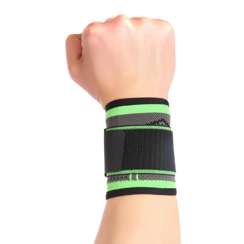 

3d Weaving Pressurized Straps Fitness Wristband Crossfit Gym Badminton Powerlifting Wrist Support Brace Bandage Hand Wraps, Green