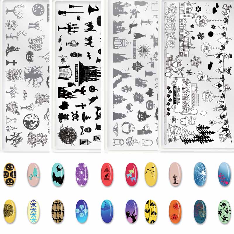 

MAFANAILS Halloween&Christmas Nail Stamping Plates DIY Konad Stamping Polish Stencil Nail Art Image 6.2*12.5CM Manicure Template
