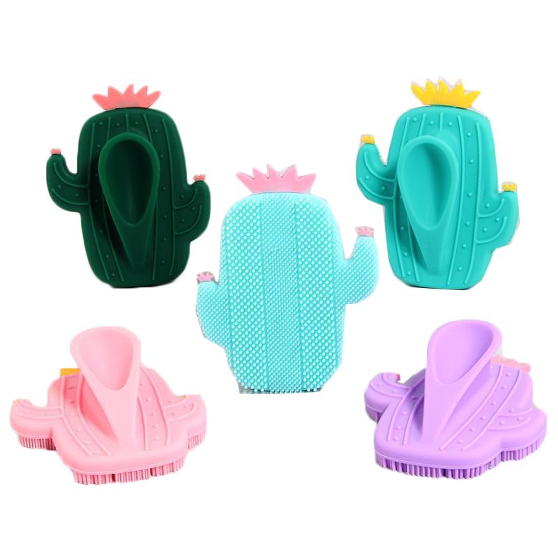Cactus Silicone Beauty Massage Washing Pad Facial Exfoliating Blackhead cute Face Brush Tool Soft Deep Cleaning Skin Care-image-581426069