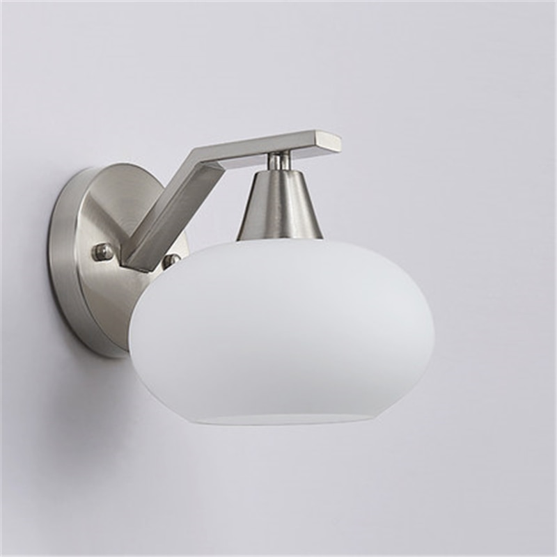 

Nordic Simple Modern Living Room Household Wall Light Milky White Glass Light bedroom bedside lamp Free Shipping