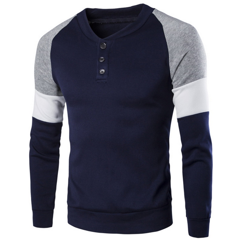 

Men Slim Body Fashion Sweater Slim Fit Knittwear Casual Pullover Male O-neck Patchwork Sweater Men Pull Homme Tops Clothing, Navy