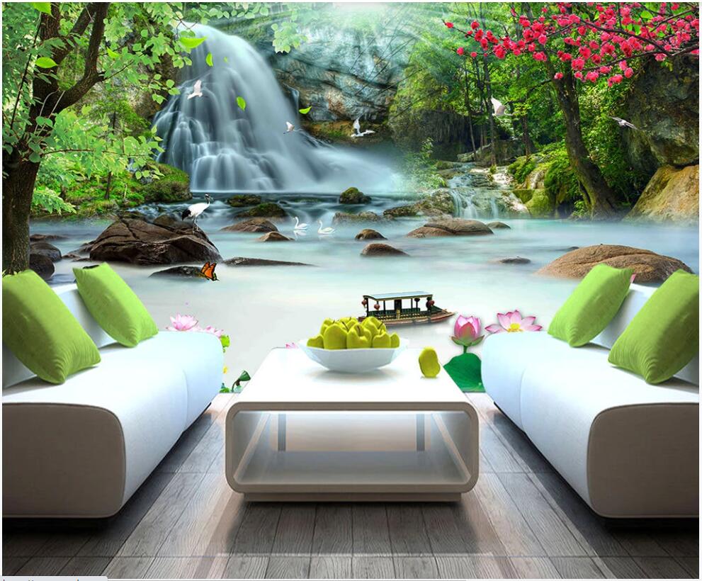

3d wallpaper custom mural on the wall Beautiful fairy mirror forest water scenery living room home decor photo wallpaper for walls 3 d, Non-woven wallpaper