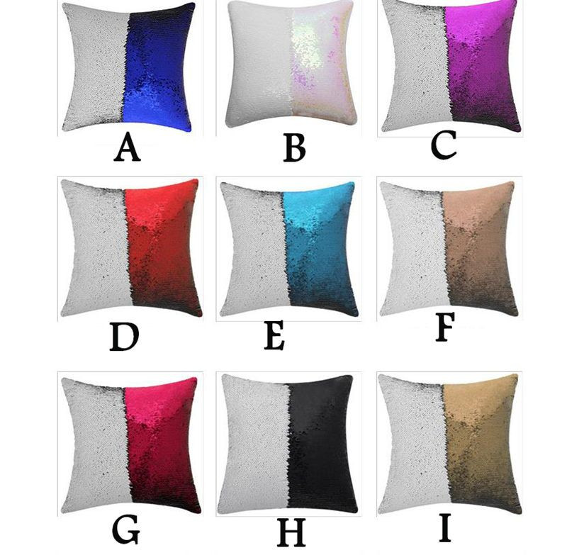 

New Styles Sublimation Sequin Pillow Cover Top Quality Shine Pillow Case Magic Pillowcase Decoration Wide Applicability For Gifts, Multi-colors