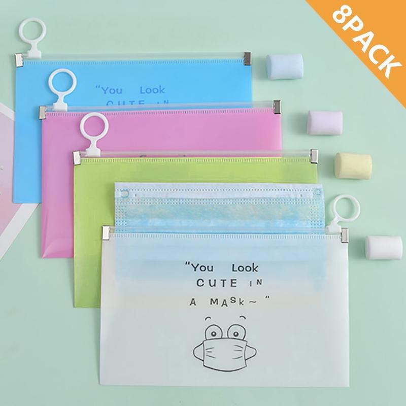 

8pc Fashion Mask Cover Bag Portable Facemask Holder Face Mask Storage Box Case Save Boxes caja para guardar mascarillas