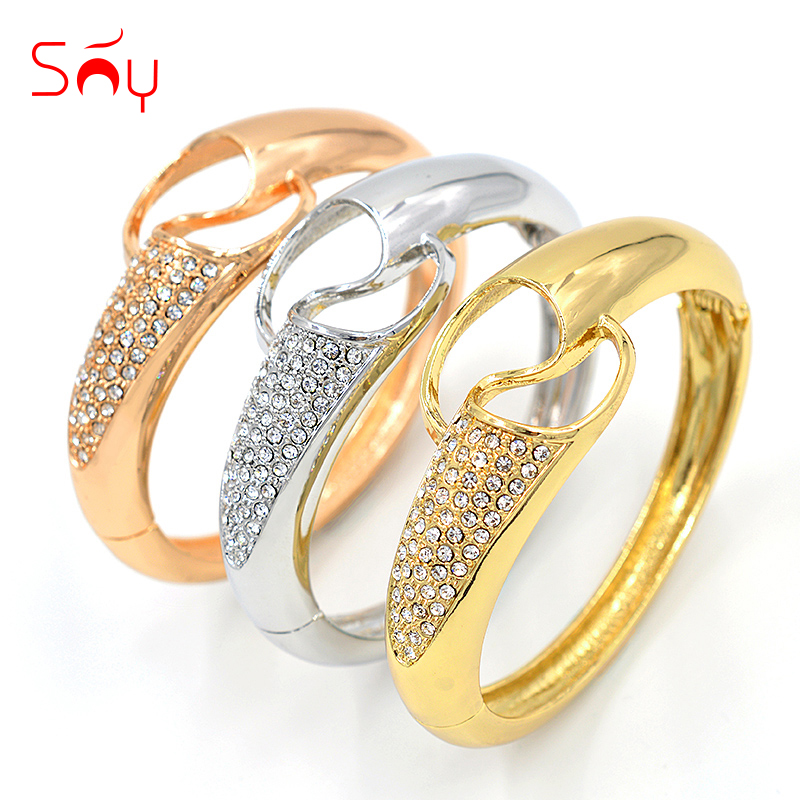 

Sunny Jewelry Fashion Jewelry 2020 Cuff Bracelets Bangles For Women High Quality Exquisite Zircon Heart For Party Daily