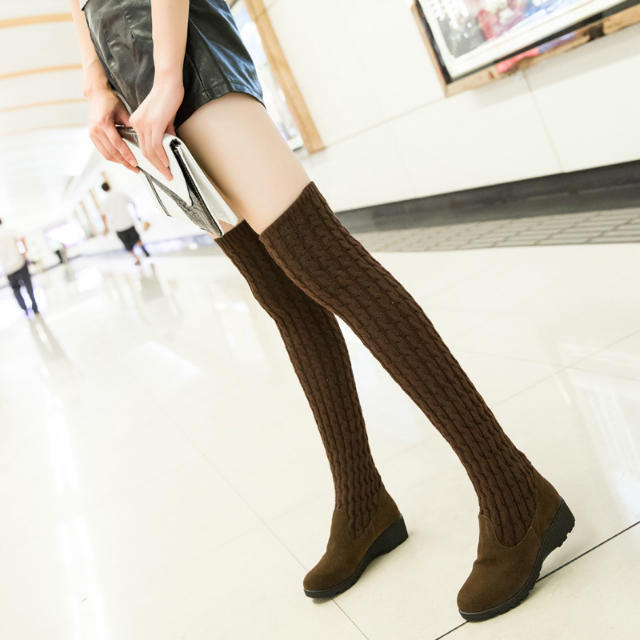 

2020 Winter Boots For Women Flats Shoes Woman Keep Warm Over The Knee Boots Woman Platform Snow, Black